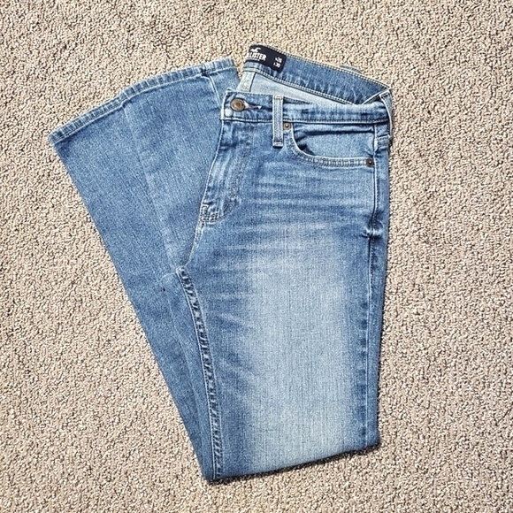 HOLLISTER SKINNY EPIC FLEX JEANS LIGHT WASH FADED MID-RISE STRAIGHT LEG SIZE 26 - Picture 3 of 6